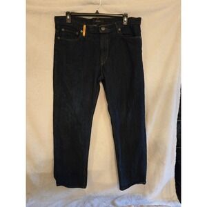 Sean John Men's Jeans 36x32 Dark Wash Denim Zipped Back Pockets Cotton Dark Blue